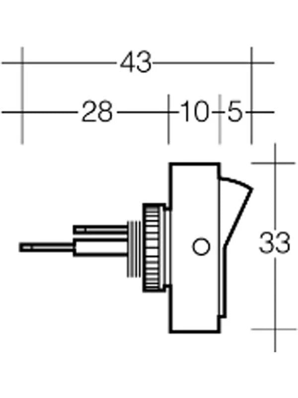 Rocker Switch Off/On SPST 16A at 12V - Narva