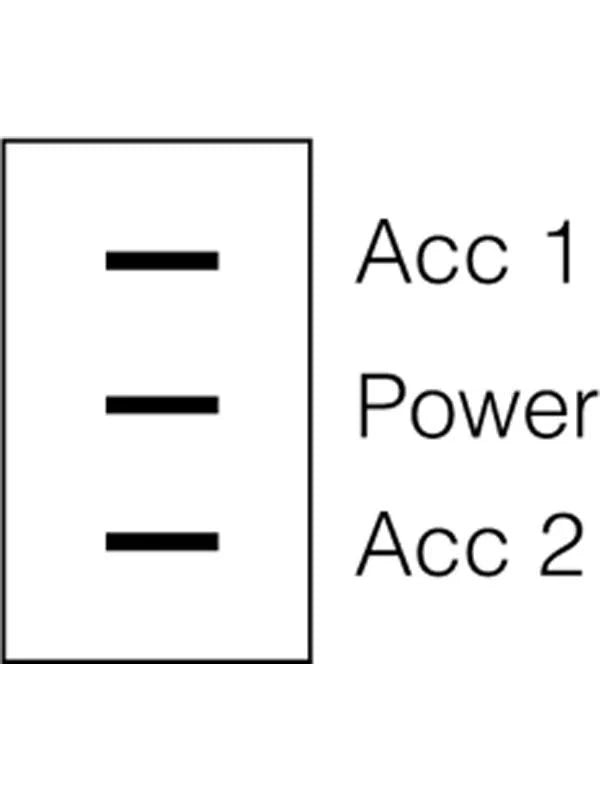 Rocker Switch On/Off/On SPDT 20A at 12V - Narva