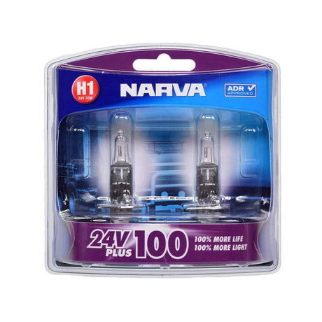 H1 24V 70W Plus 100 Long Life Headlight Globes - Narva | Universal Auto Spares