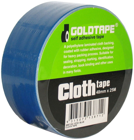 Cloth Gaffer Tape Blue 48mm x 25m - GOLDTAPE | Universal Auto Spares
