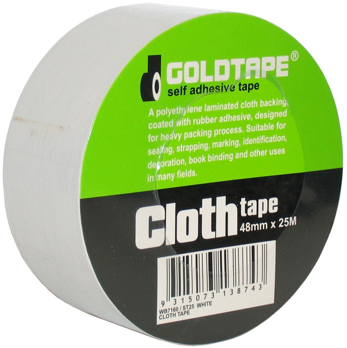 Cloth Gaffer Tape White 48mm x 25m - GOLDTAPE