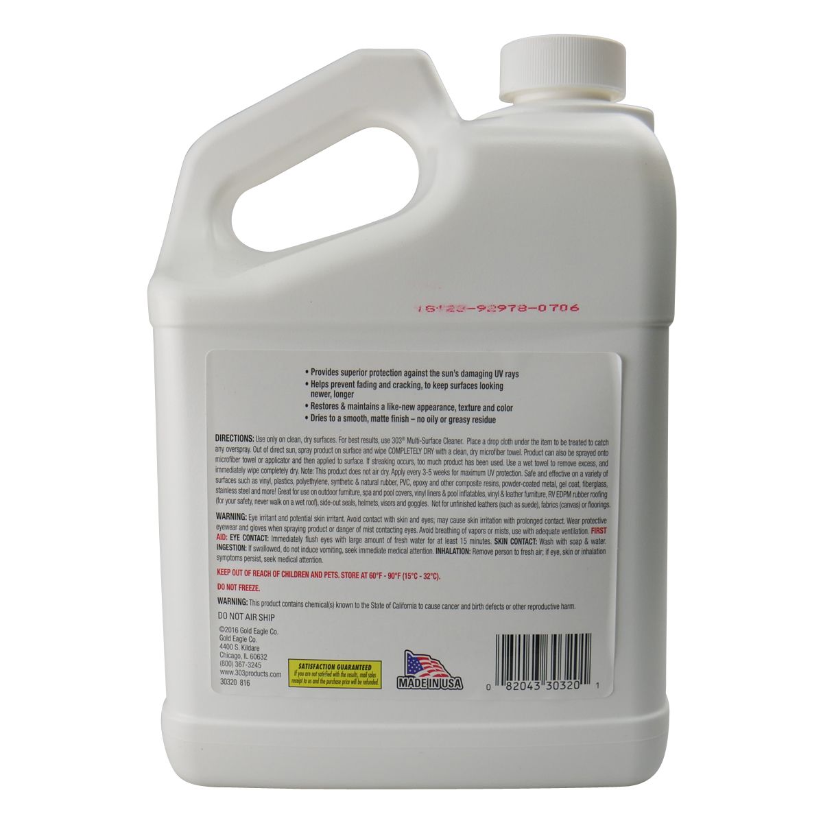 Aerospace Protectant UV Protectant Spray 3.79L - 303 Protectant