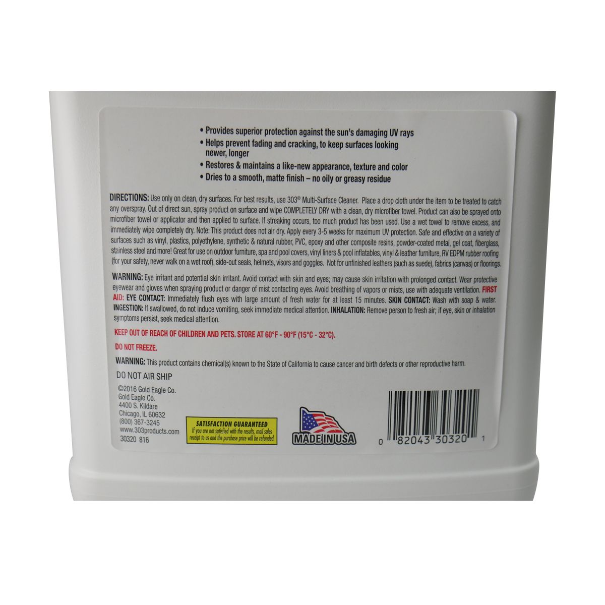 Aerospace Protectant UV Protectant Spray 3.79L - 303 Protectant