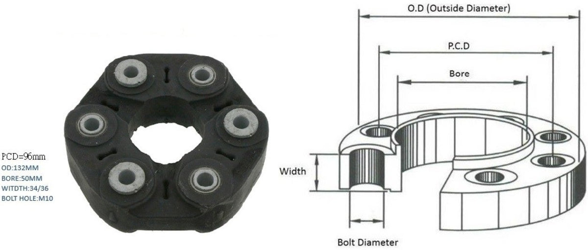 Tail Shaft Coupling (Propshaft Joint) BMW 1 Series E81/E82/E87/E88 2004 - 2013 TSC-BM1S-007 - Sterling