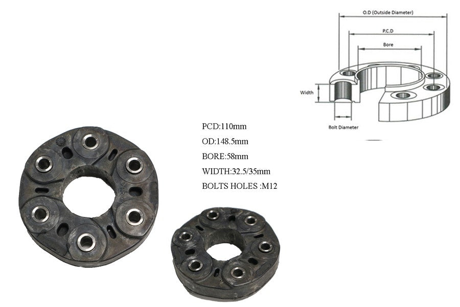 Tail Shaft Coupling (PCD 110mm) Mercedes - Benz C - Class E - Class M - Class 1991 - 2019 TSC - BZ - 003 - Sterling Parts - Transmission & Drivetrain - Sterling Parts