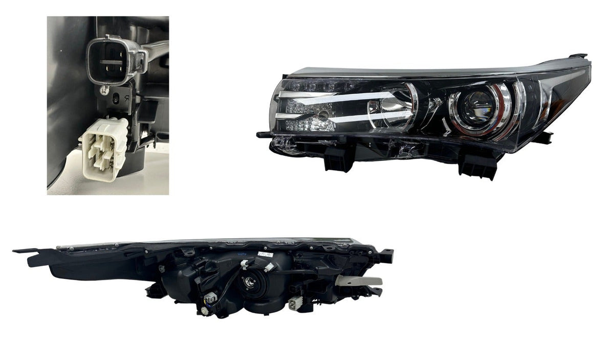 Headlight (LHS, LED Motor, Chromed Strip) Toyota Corolla ZRE172 2013 - 2016 TYCO-HEL-82L - Sterling