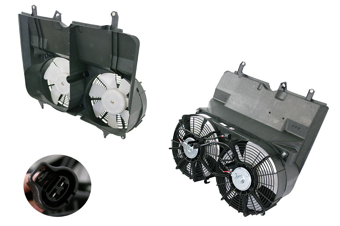 Radiator Fan Assembly (Dual, Petrol & Diesel) Toyota Hiace TRH/KDH 2005 - 2013 TYHI - FNR - 05F - Sterling Parts - Electric Cooling Fans - Sterling Parts
