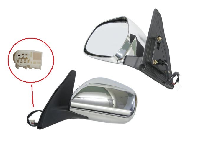 Door Mirror (LHS, Electric, Chromed) Toyota Prado J120 2003 - 2009 TYPD - DOM - 06L - Sterling Parts - Exterior Mirrors - Sterling Parts