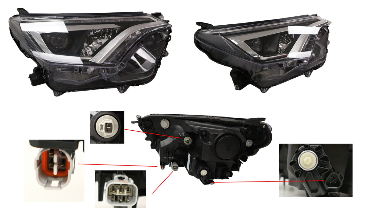 Headlight (LED Leveling Adjuster Motor, RHS) Toyota RAV4 40 Series 2015 - 2018 TYR4 - HEL - 26R - Sterling Parts - Headlight Assemblies - Sterling Parts