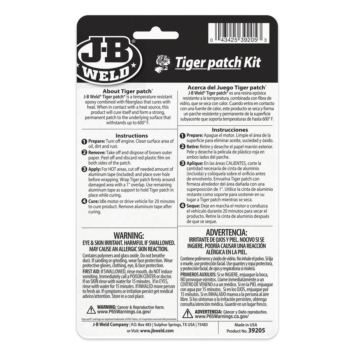Tiger Patch Kits Epoxy Patch & Aluminum Tape - J-B WELD