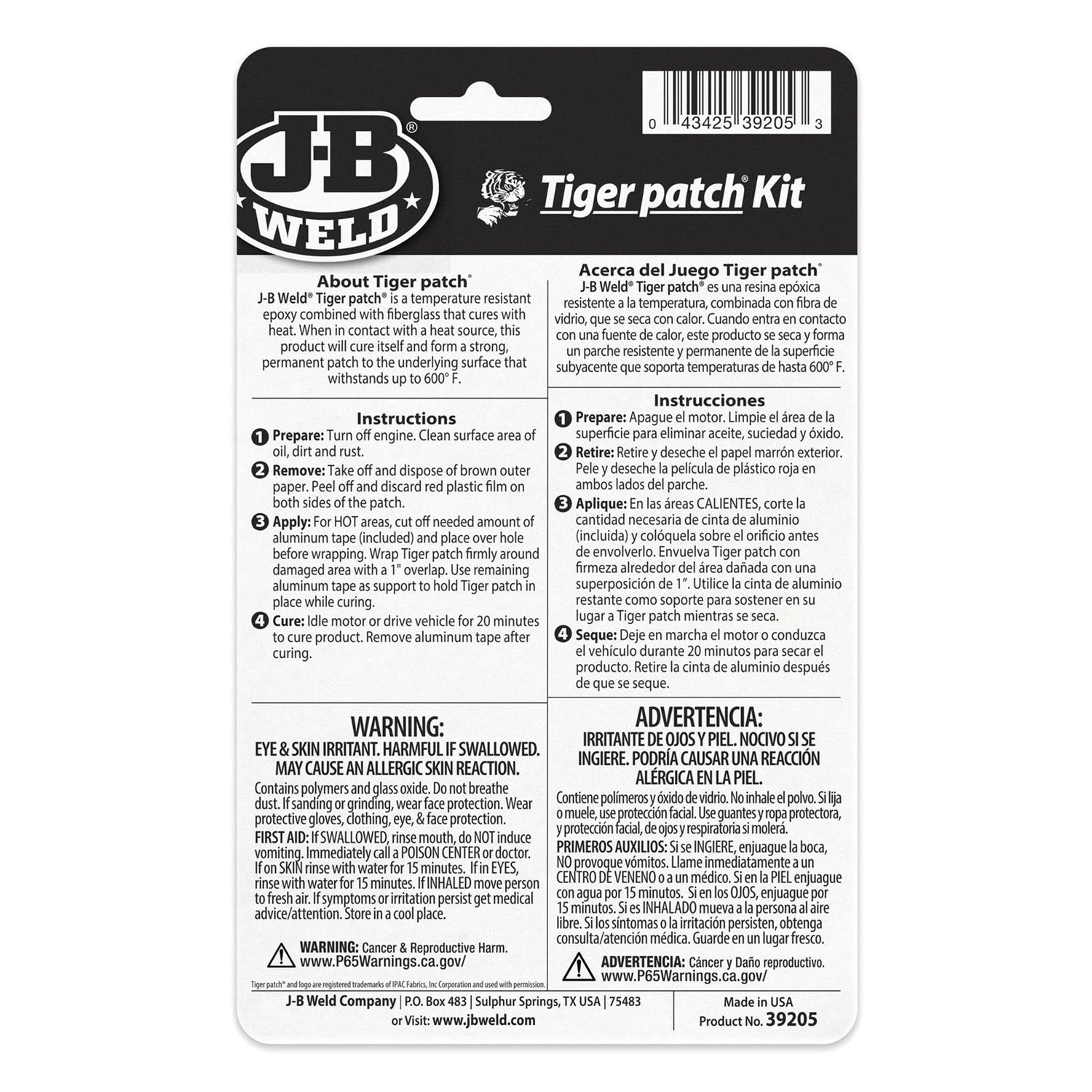 Tiger Patch Kits Epoxy Patch & Aluminum Tape - J-B WELD