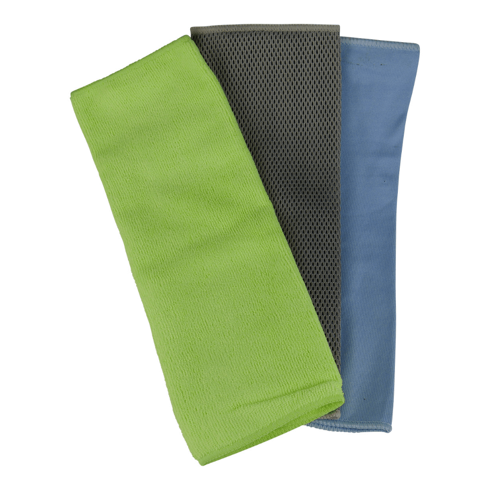 Microfibre Cloths Car Glass, Wash, & Scrub 3 Pack - Master Detailer
