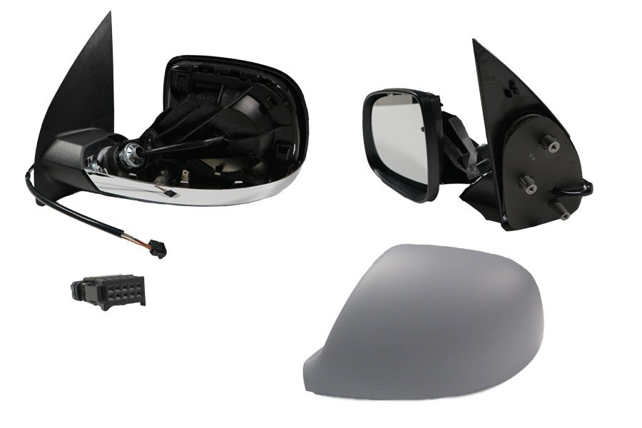 Electric Door Mirror (LHS, Grey/Chrome, No Aerial) Volkswagen Amarok 2H 2016 - 2022 VWAM-DOM-05L - Sterling