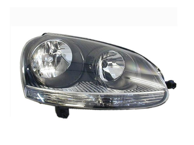 Headlight (RHS, Black, Halogen H7/H7) Volkswagen Golf MK5 2004 - 2009 VWG5-HEL-04R - Sterling