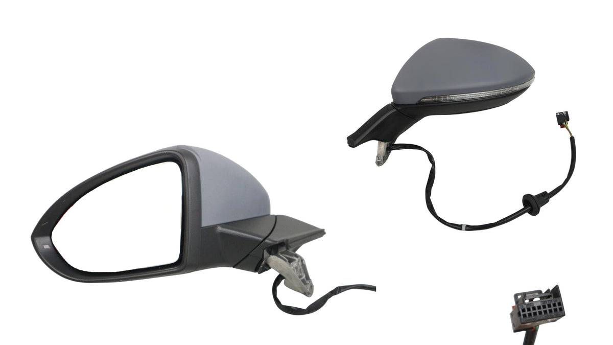 Door Mirror (LHS) with Heating, Blinker Light, Dipping, Memory, Folding and Puddle Light Volkswagen Golf MK7 2013 - 2017 VWG7-DOM-07L - Sterling