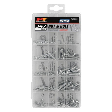 Metric Nuts & Bolts Assortment (347 Pieces) - Performance Tool