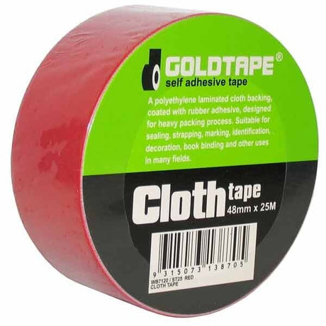 Cloth Gaffer Tape Red 48mm x 25m - GOLDTAPE | Universal Auto Spares