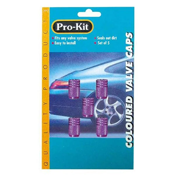 Valve Caps 5 Pieces Anodized - ProKit Purple