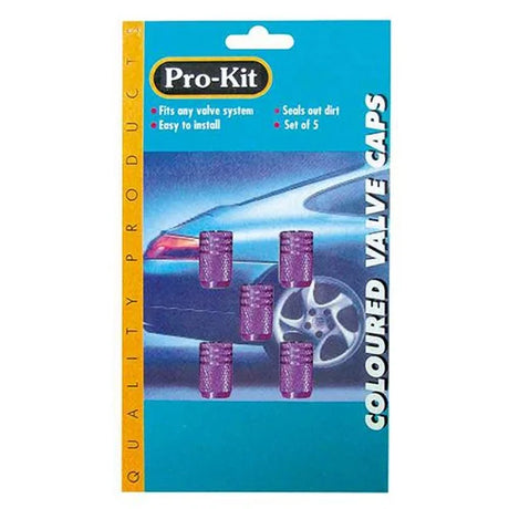 Valve Caps 5 Pieces Anodized - ProKit Purple