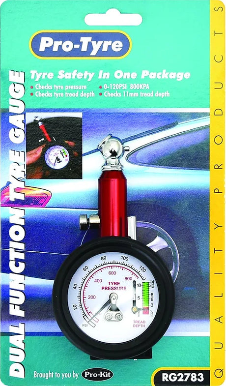 Tyre Gauge Dial Gauge With Tread Depth Guage Heavy Duty - Pro Tyre