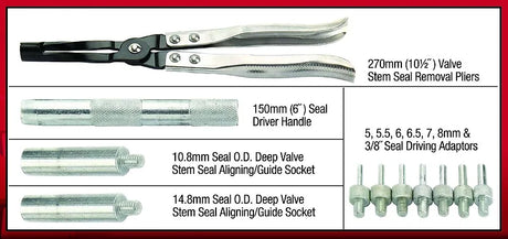 Valve Stem Oil Seal Remover & Installer Kit 11 Pieces - PKTool