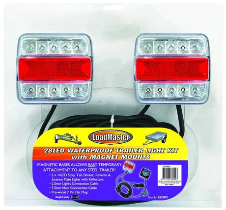 Trailer Lights Kit 28 Led With Magnet Mounts or Screw On Bases - LoadMaster