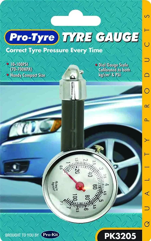 Dial Tyre Gauge 10-100psi - Pro Tyre | Universal Auto Spares