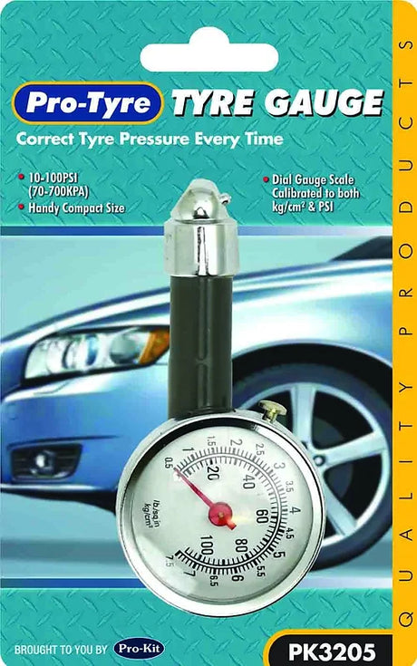 Dial Tyre Gauge 10-100psi - Pro Tyre | Universal Auto Spares