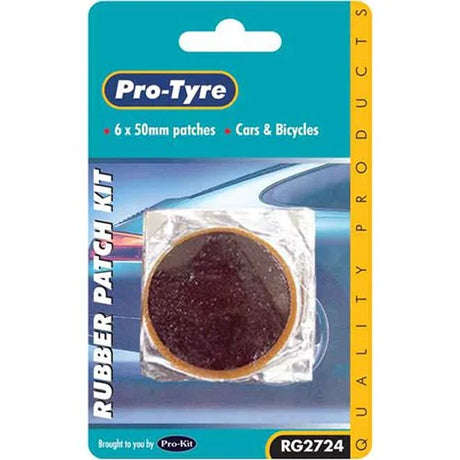 Rubber Patches 6 Pieces Round - Pro Tyre 50mm