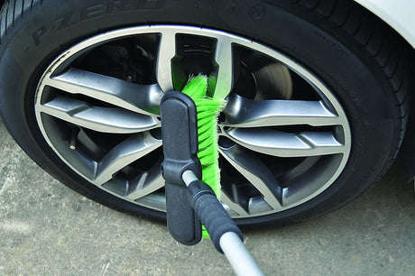 Flow Through Brush Head With Wider Bristle Pad & Extendable Handle - PK Wash