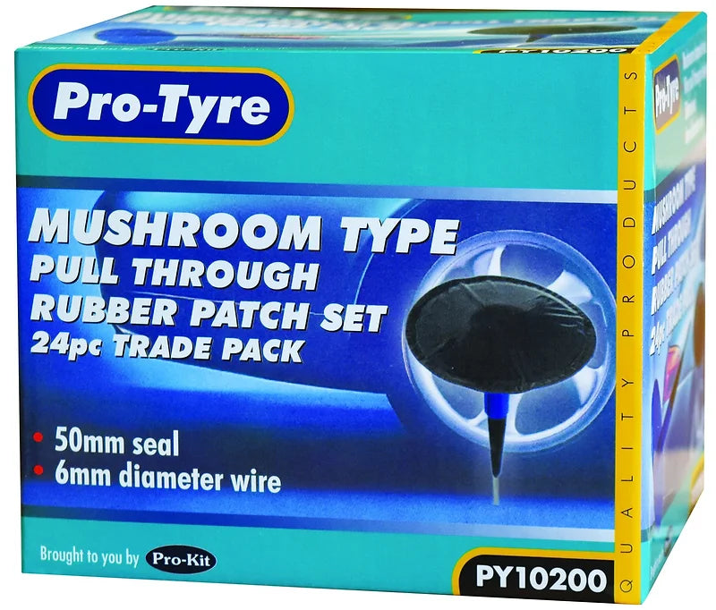 Mushroom Type Pull Through Rubber Patches Set 24pc - Pro Tyre