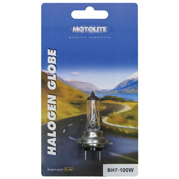 Headlamp Globes H7 100W Blister Pack Halogen - Motolite