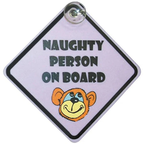 Naughty Person On Board Sing - Funny Baby Car Sign | Universal Auto Spares