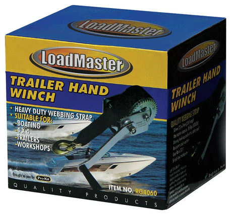 Hand Strap Winch 10mtr (33ft) 4.8mm Cable, Pulling Capacity 548kg - LoadMaster