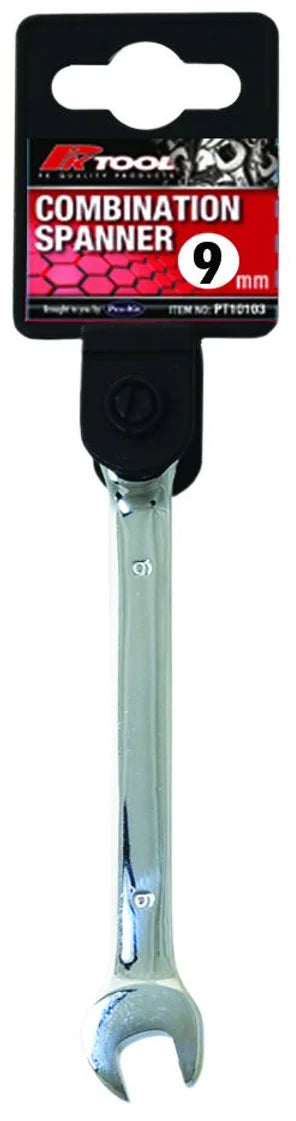 Metric CR-V 8mm - 19mm Combination Spanner Smooth Satin Finish - PKTool 9mm