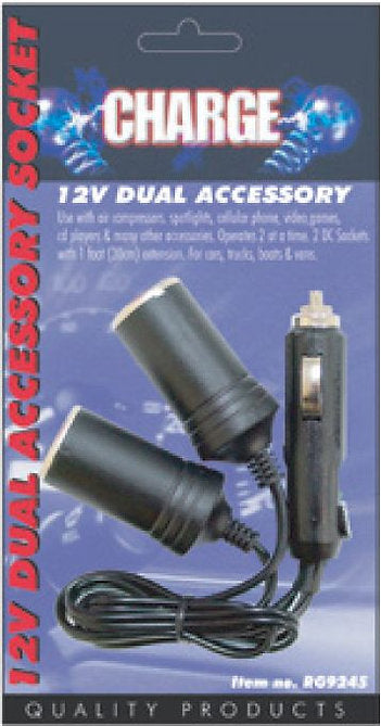 Cigarette Lighter Accessory Socket With 2 Seperate Outlets - Charge | Universal Auto Spares