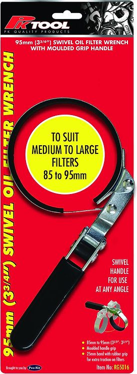 Oil Filter Wrench With Large With Rubber Inside & Swivel Handle - PKTool | Universal Auto Spares