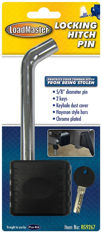 Towbar Locking Hitch Pin, Keyhole Cover Complete With 2 Key - LoadMaster