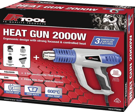 Heat Gun 2000w Ergonomic Design With Strong Focused - PKTool | Universal Auto Spares