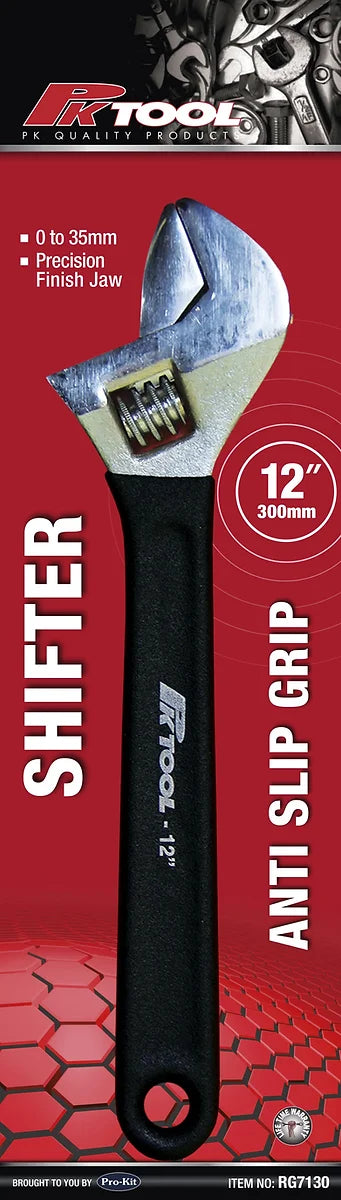 Multi-Purpose Shifter 150, 200, 250, 300mm, With No-Slip Handle - PKTool 300mm (12”)