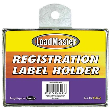 Rego Label Holder Metal Rectangular - LoadMaster | Universal Auto Spares