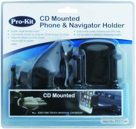 CD Mounted with Grip Clamp Phone & Navigator Holder - PKTool | Universal Auto Spares