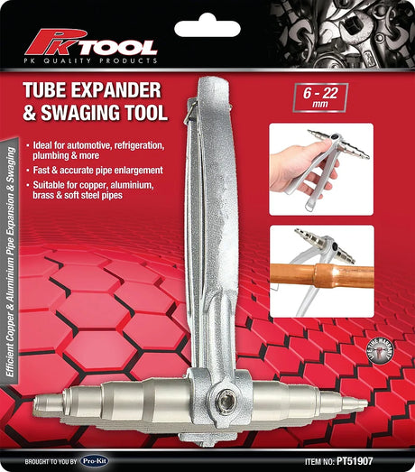 Tube Expander & Swaging Tool 6 To 22mm Copper, Aluminium & Brass - PKTool