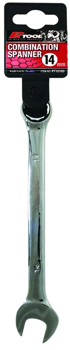 Metric CR-V 8mm - 19mm Combination Spanner Smooth Satin Finish - PKTool 14mm