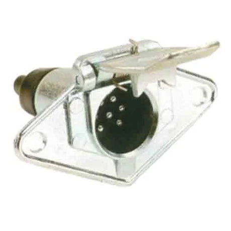 Trailer Socket 7 Pin Small Round Aluminium - LoadMaster