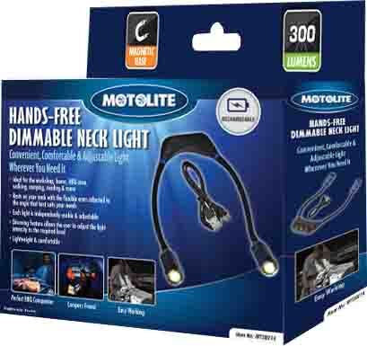Rechargeable Hands Free Dimmable Neck Light Lightweight & Comfortable - Motolite