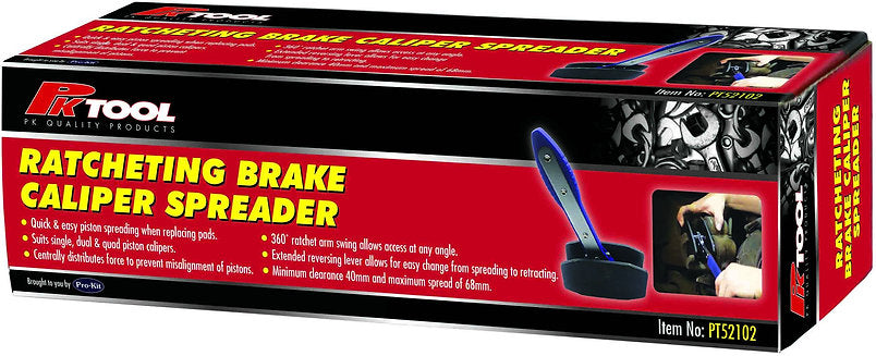 Ratcheting Brake Caliper Spreader Suits Single, Dual & Quad Piston - PKTool