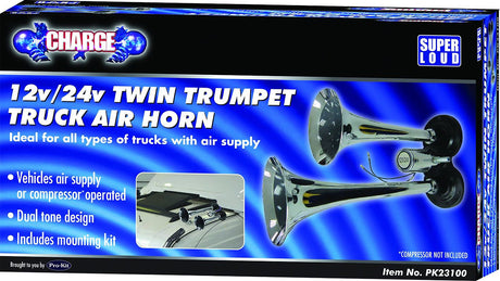 Horn 24V Twin Trumpet Truck Style - Charge | Universal Auto Spares