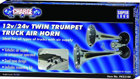 Horn 24V Twin Trumpet Truck Style - Charge