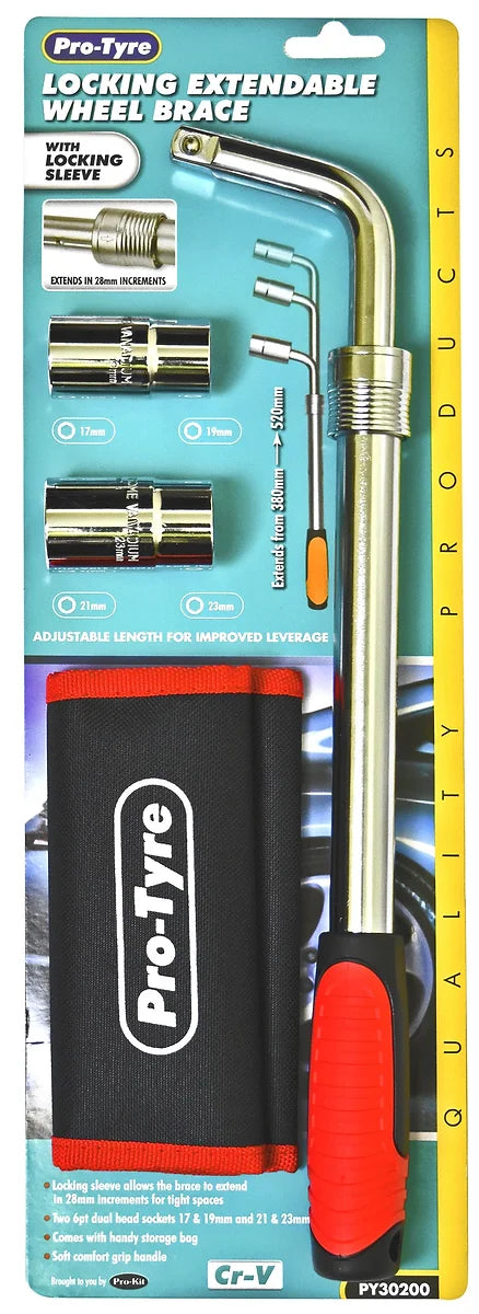 Locking Extendable Wheel Brace, Adjustable Length For Improved Leverage - ProTyre